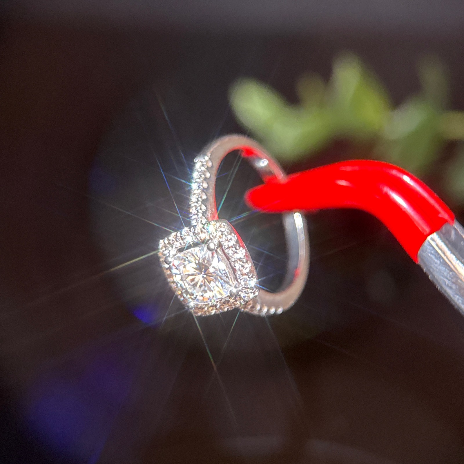Charles & Colvard 14k White Gold Moissanite Diamond Halo Ring Size 6 3.6g — image 8 of 8
